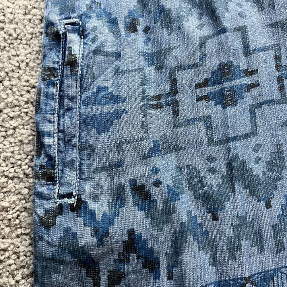 Philosophy Southwestern Aztec Navajo Print Chambray Popover Shirt Dress - Size S - Picture 4 of 14
